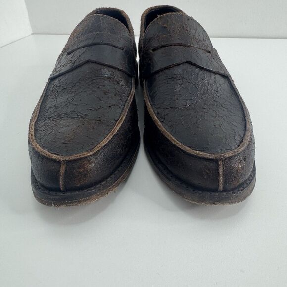 Allen Edmonds Modesto Loafers Shoes Intentionally Distressed Leather brown 8.5 D - Picture 4 of 11